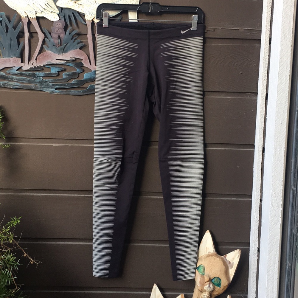 Nike Black and Gray Gradient Leggings